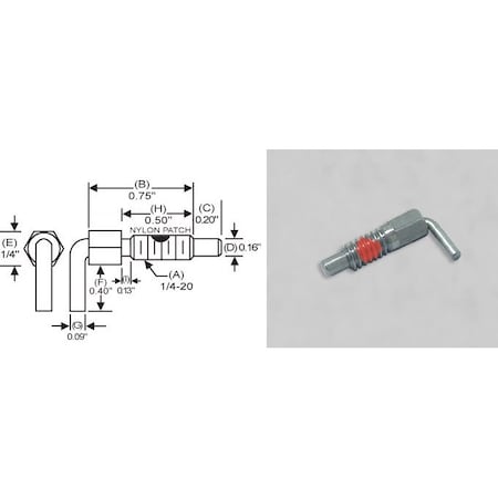 S & W Manufacturing L-Hdle Lck, Stl, Nose w/P, 1/4-20", .5" LNW-0